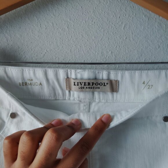 Liverpool White Women's Bermuda Shorts - Picture 6 of 6